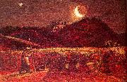 Palmer, Samuel Cornfield by Moonlight USA oil painting artist